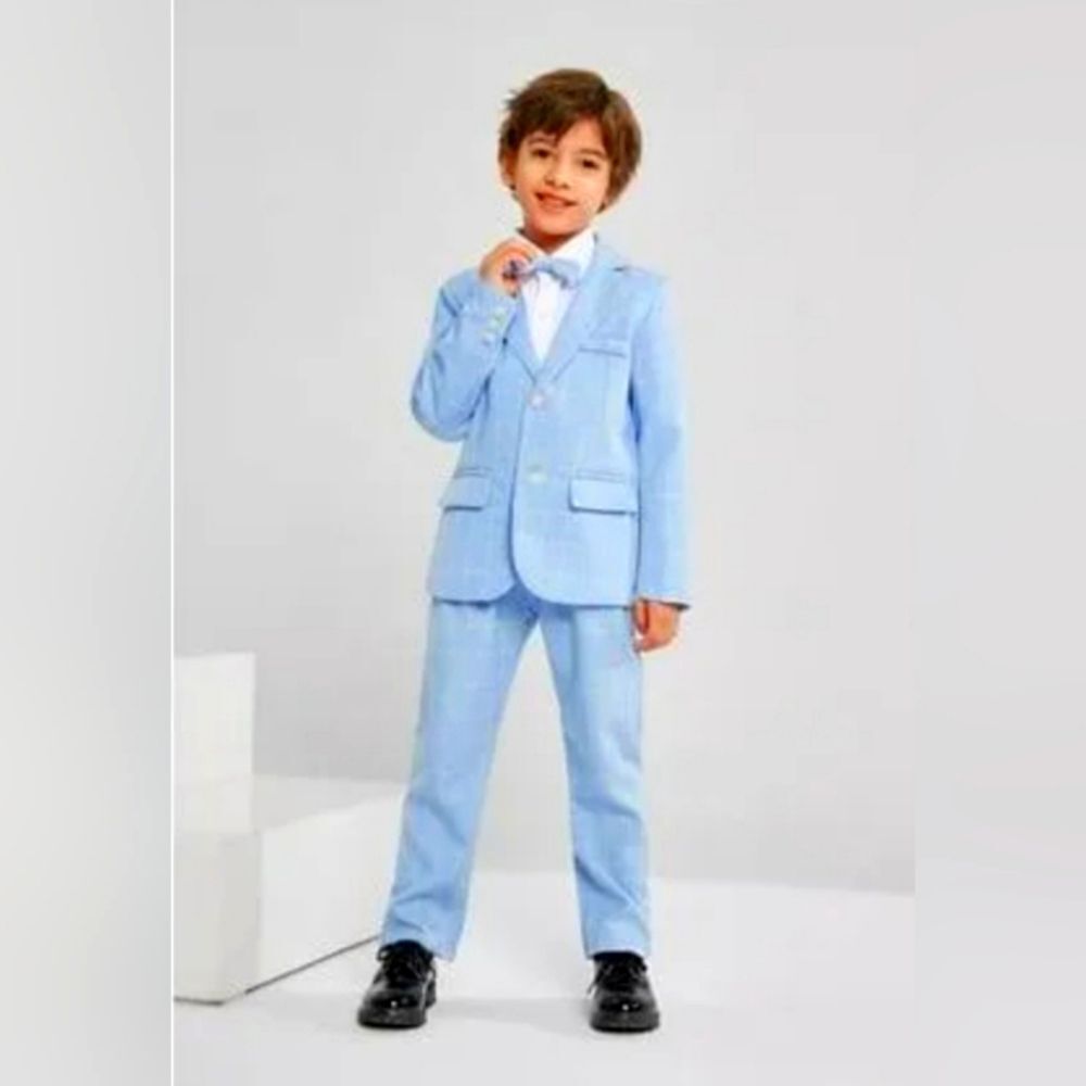 Light Blue Suit with Top Hat and Bow Tie